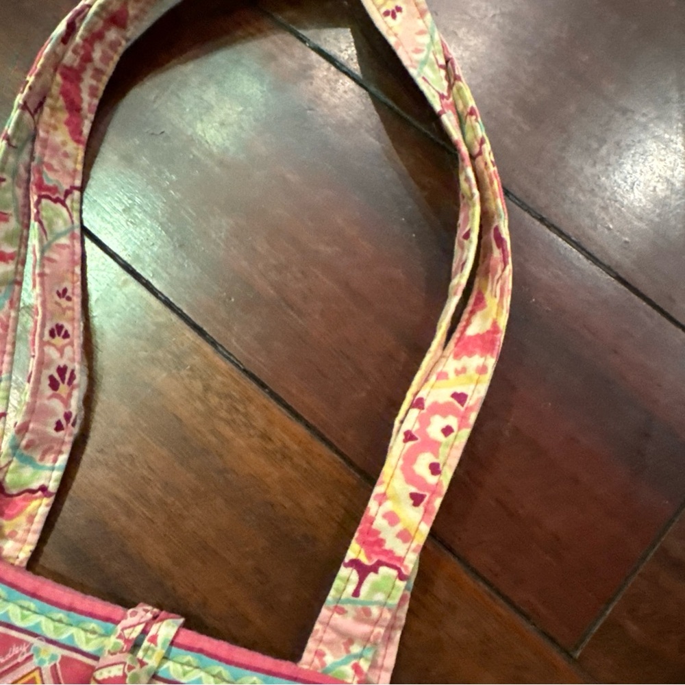 Vera Bradley Pink Paisley Floral Print Shoulder Purse Medium Size Bag Tote - Picture 4 of 6